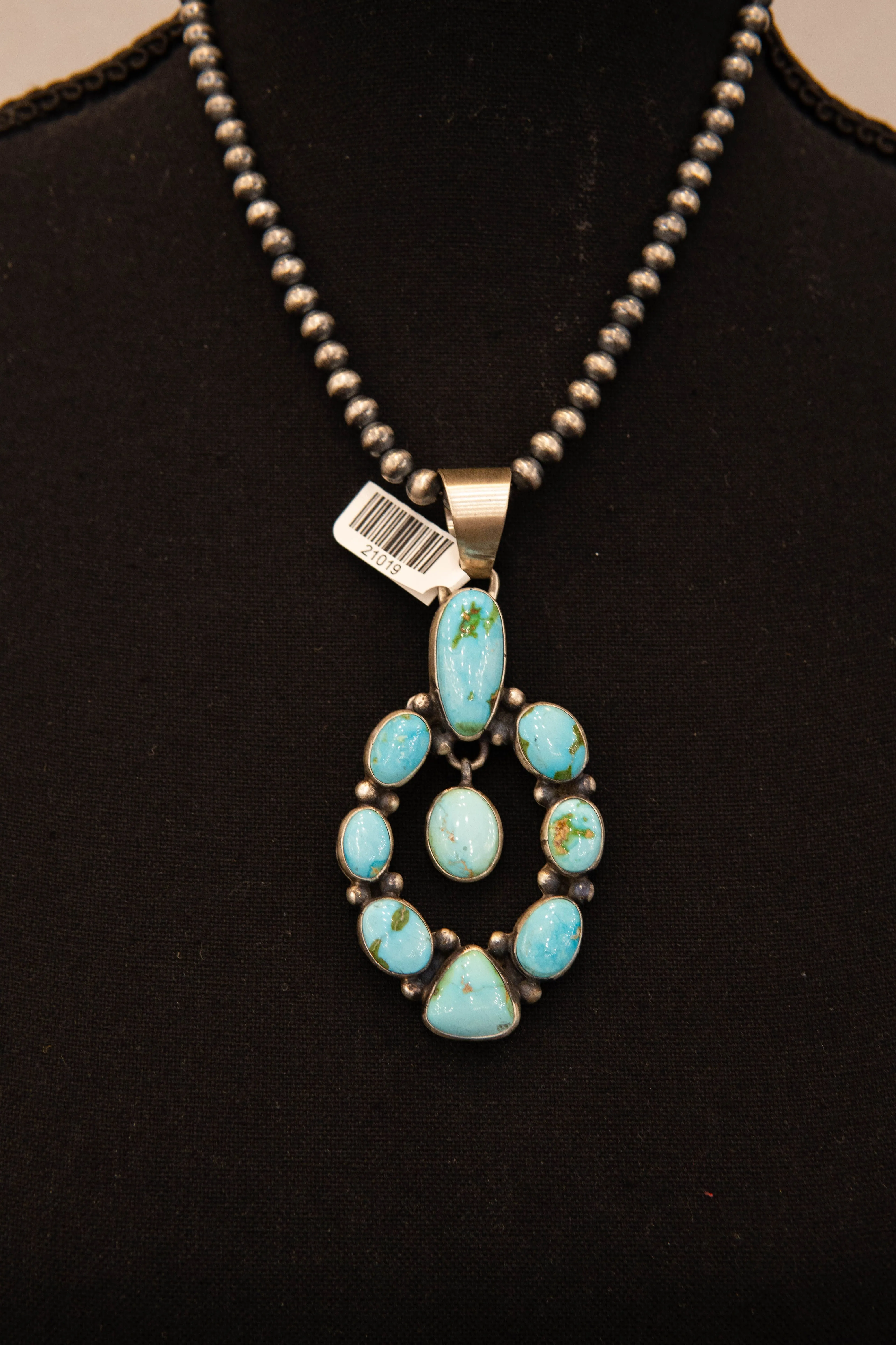 Turq Open Oval Pendant