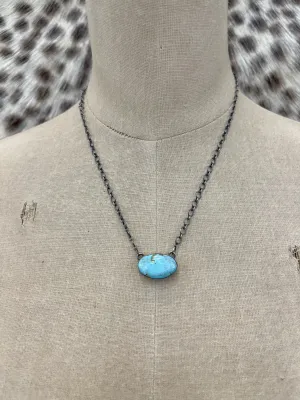 Turq Oval Sterling Necklace