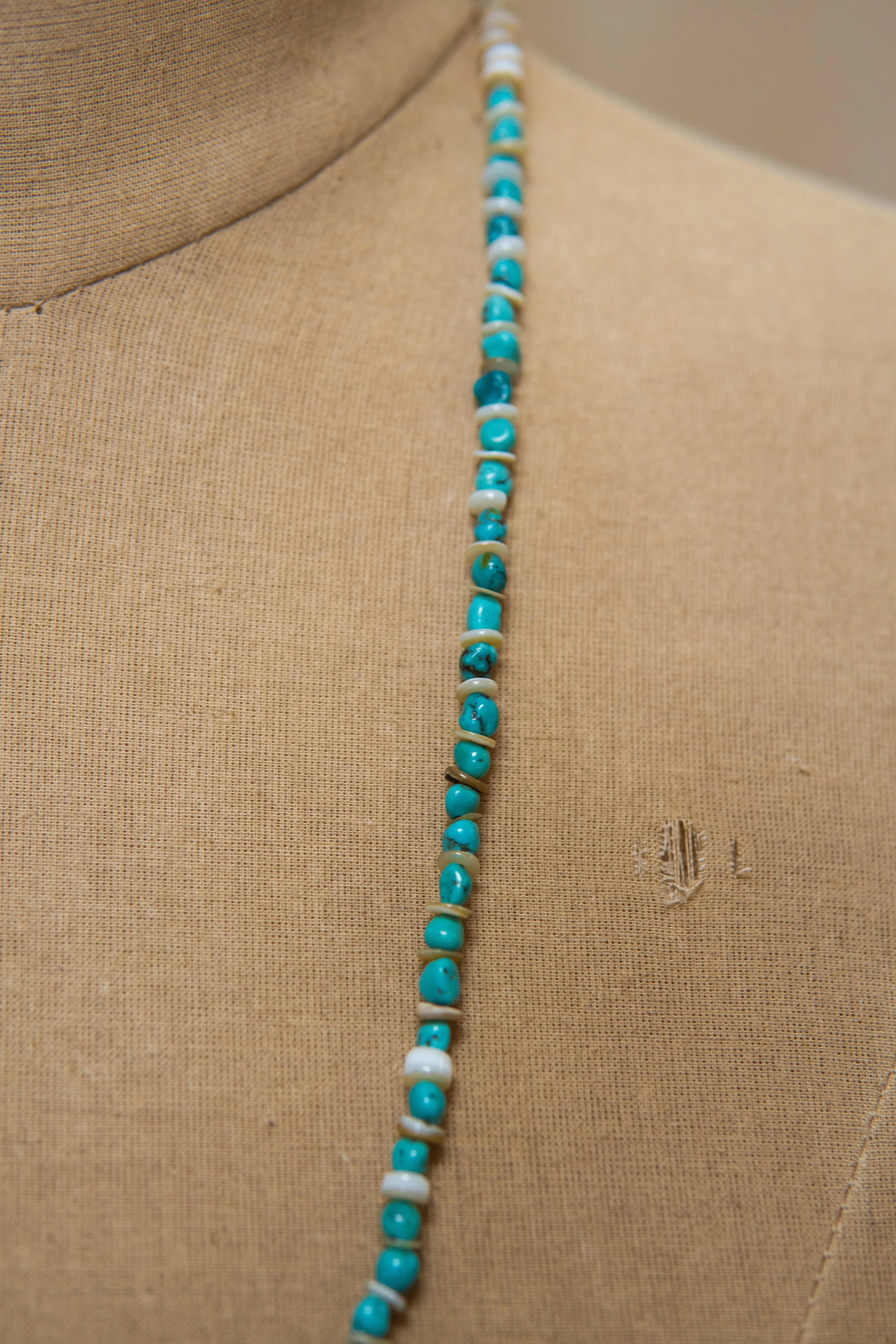 Turquoise & Shell Long Necklace