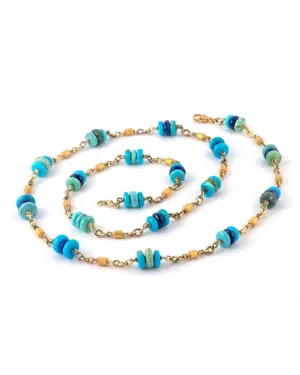 Turquoise and Lapis Beaded Necklace