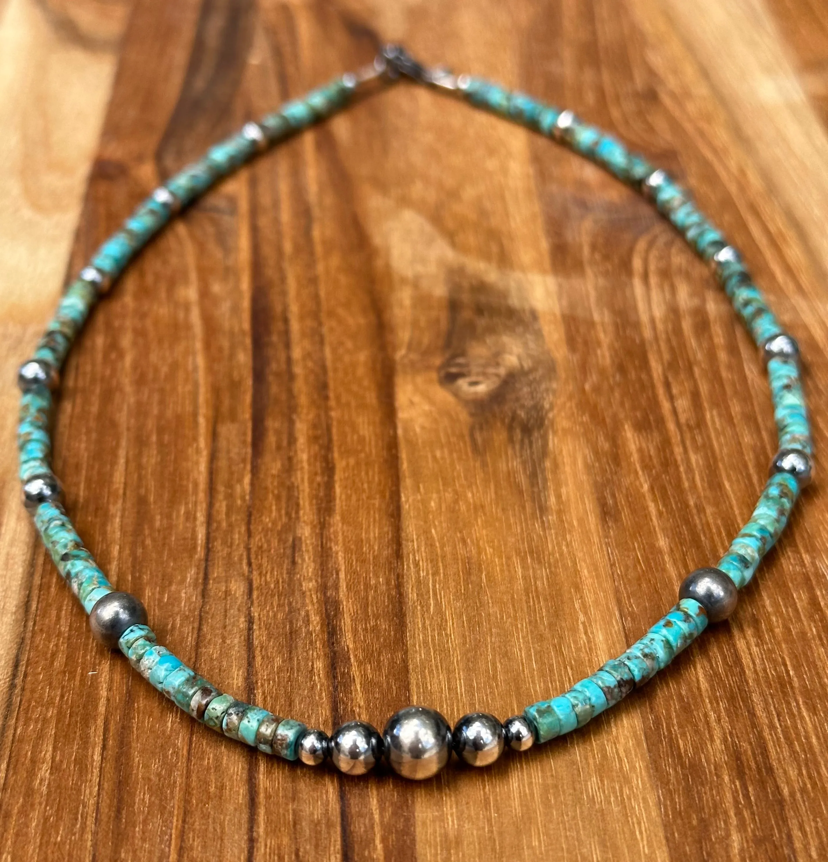 Turquoise and Navajo Style Beads Necklace