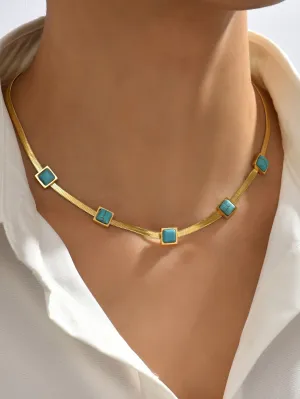 Turquoise Decor Necklace - Multicolor