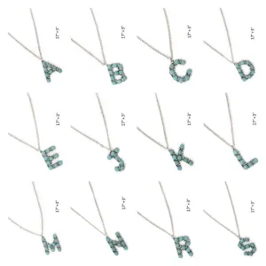 Turquoise Initial Necklaces