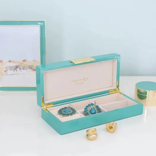 Turquoise Jewellery Box with Gold