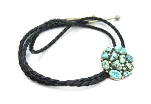 Turquoise   Leather Mosiac Bolo