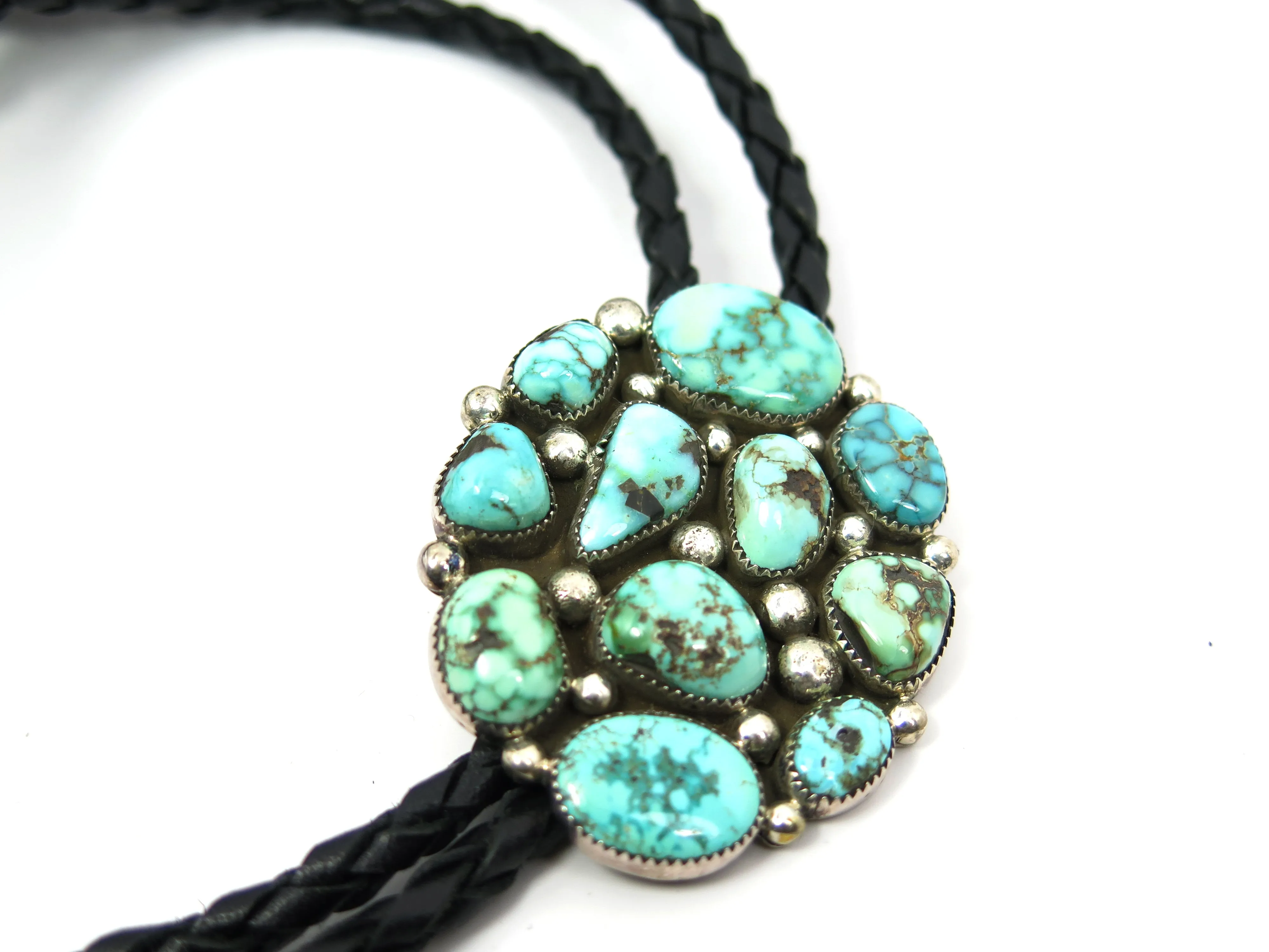 Turquoise   Leather Mosiac Bolo