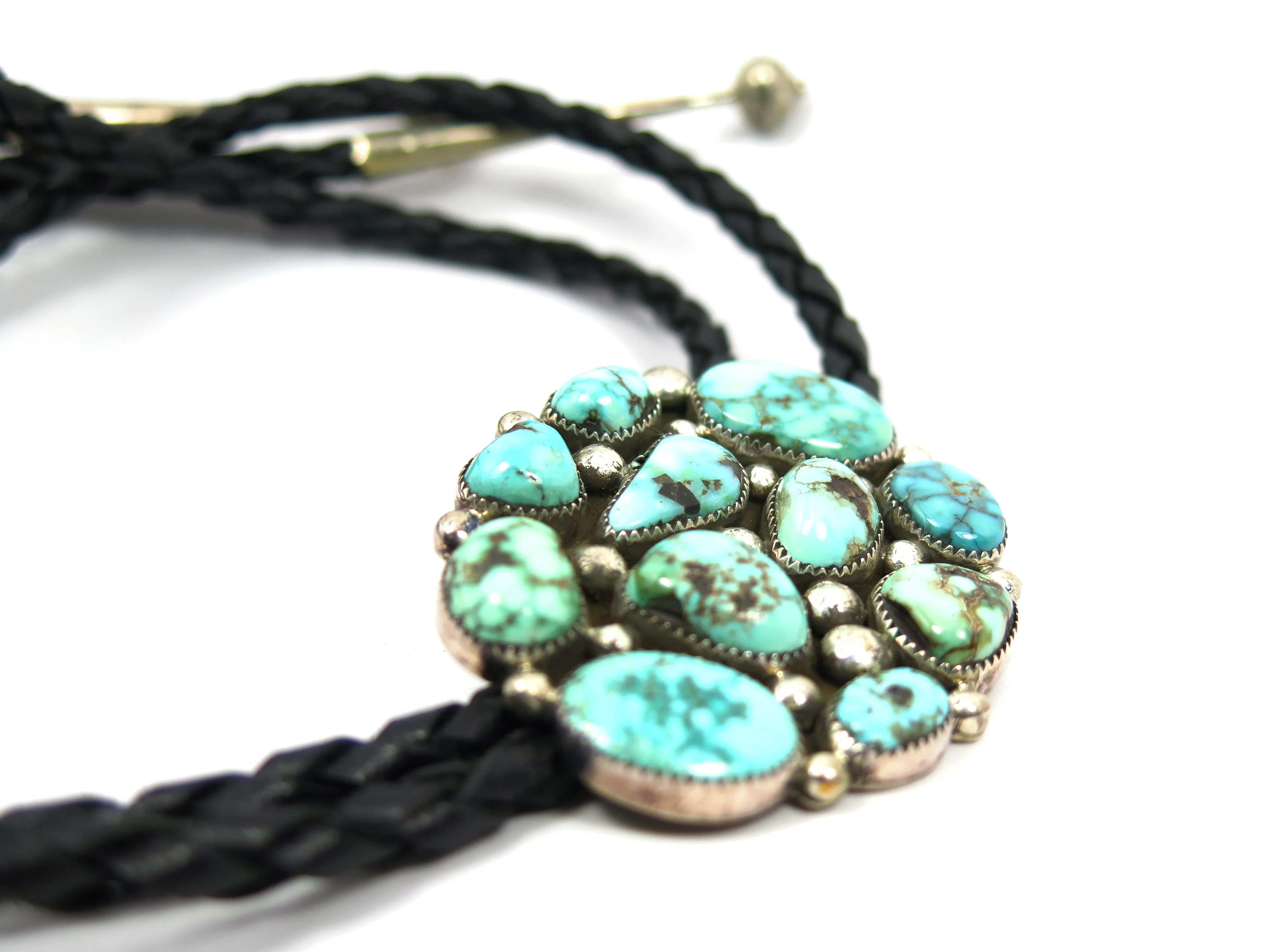 Turquoise   Leather Mosiac Bolo