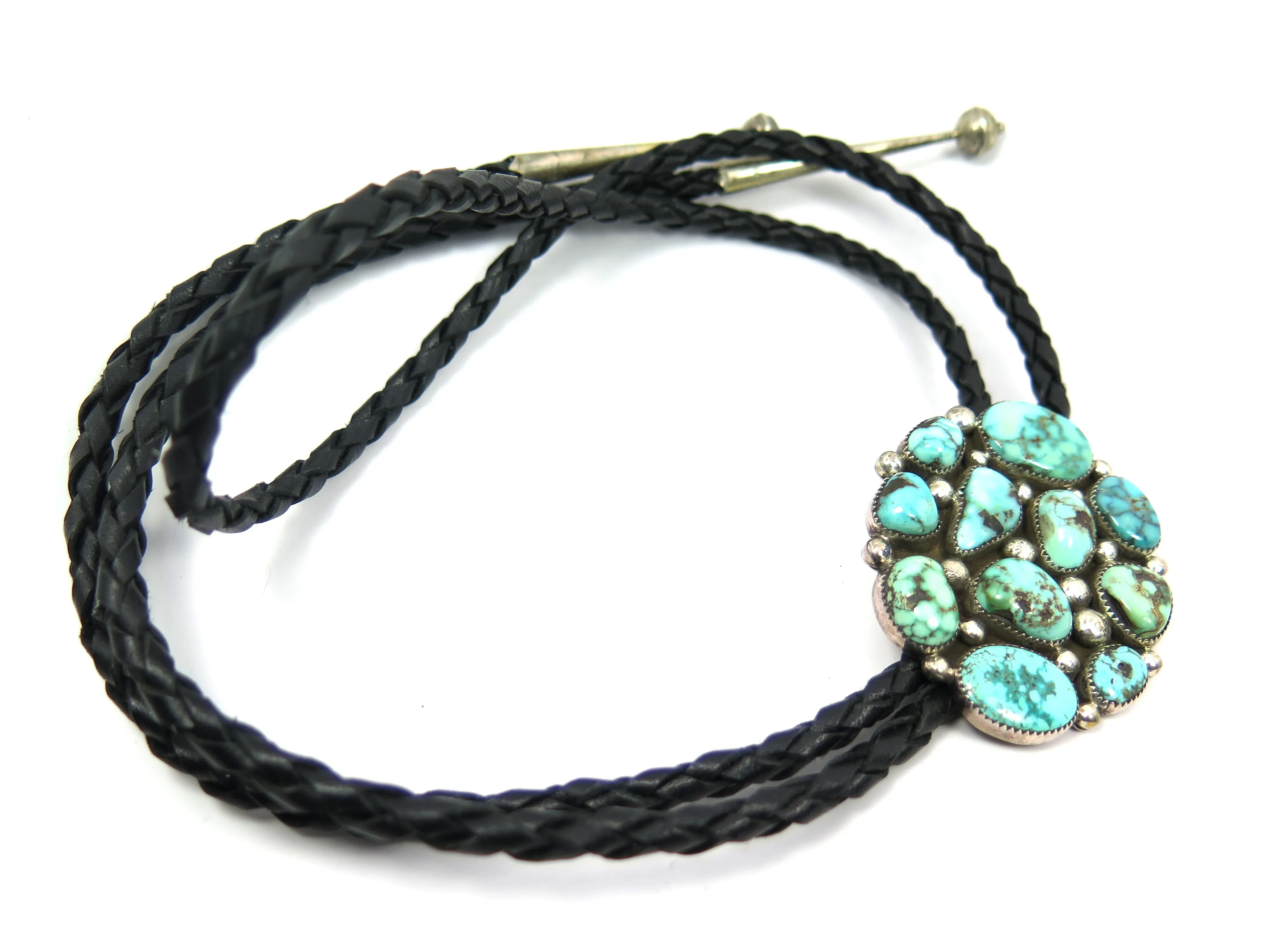 Turquoise   Leather Mosiac Bolo