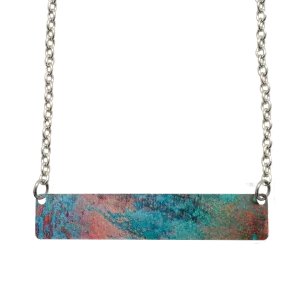 Turquoise Patina 2" Bar Necklace