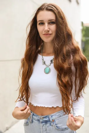 Turquoise Stone Floral Necklaces.