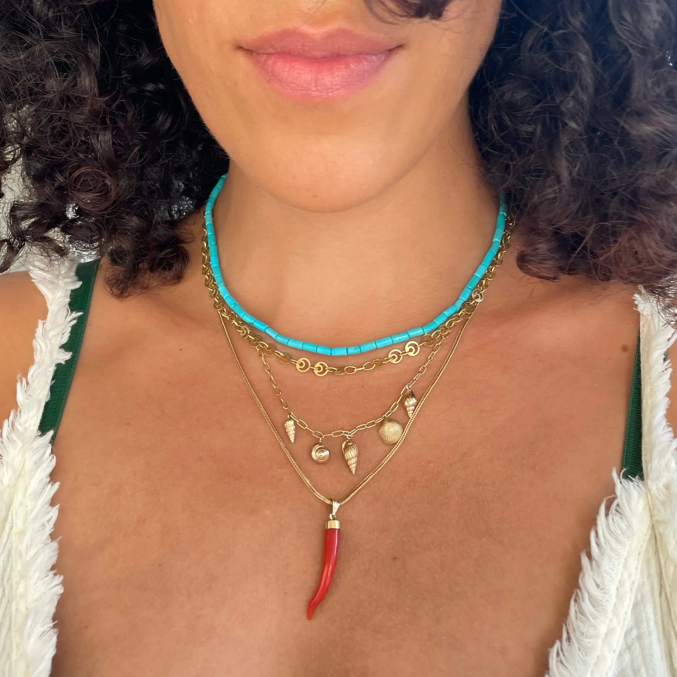 Turquoise Tubes Beaded Necklace