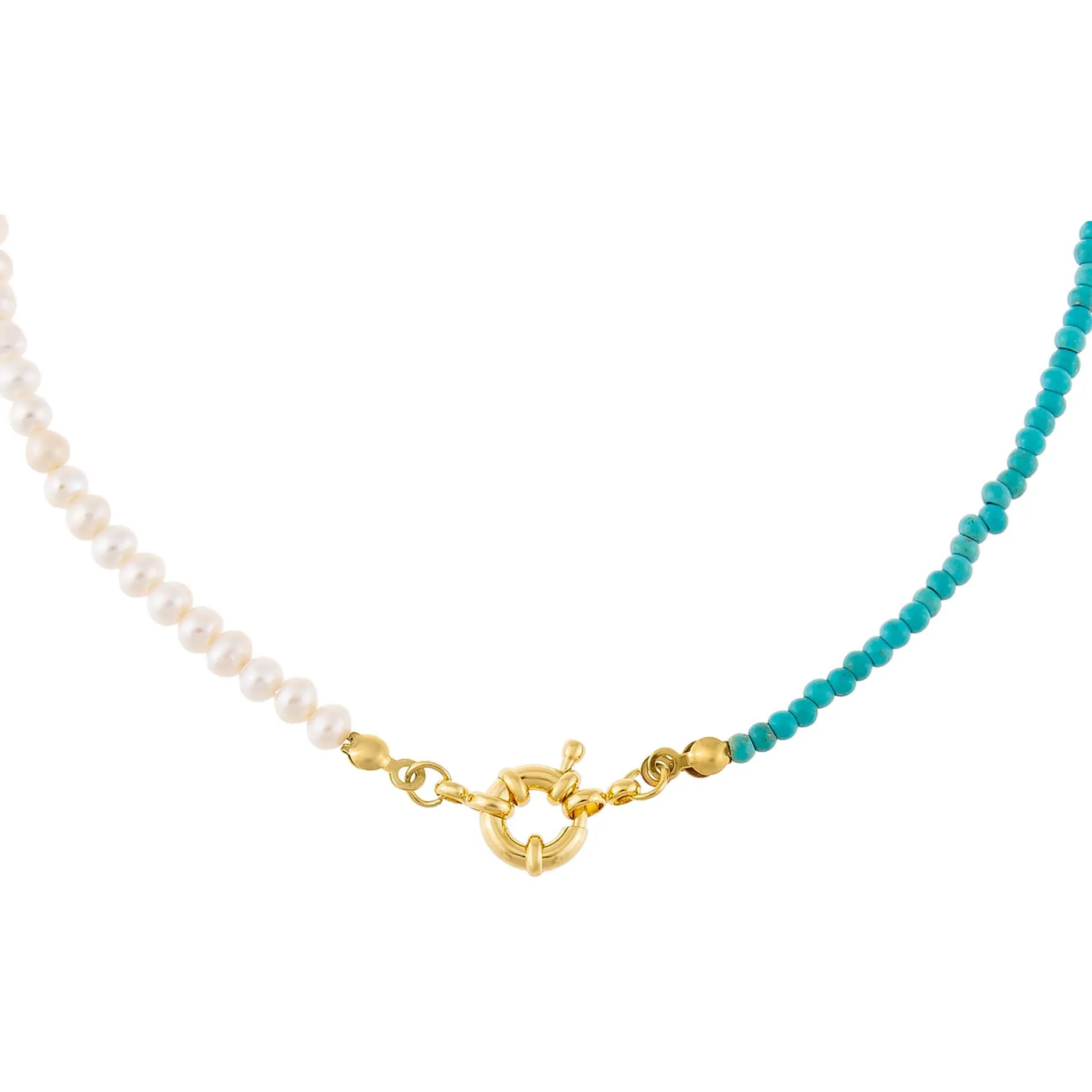 Turquoise X Pearl Toggle Necklace