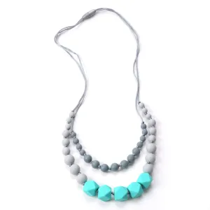 Two Strand Turquoise Silicone Teething Necklace