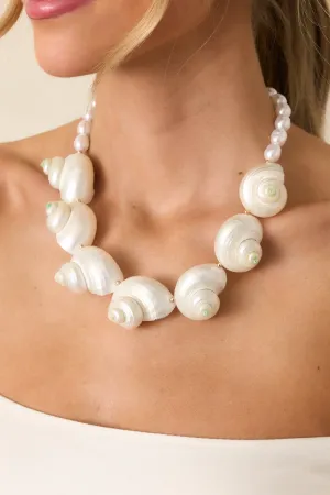 Under The Tide Ivory Pearlescent Seashell Necklace