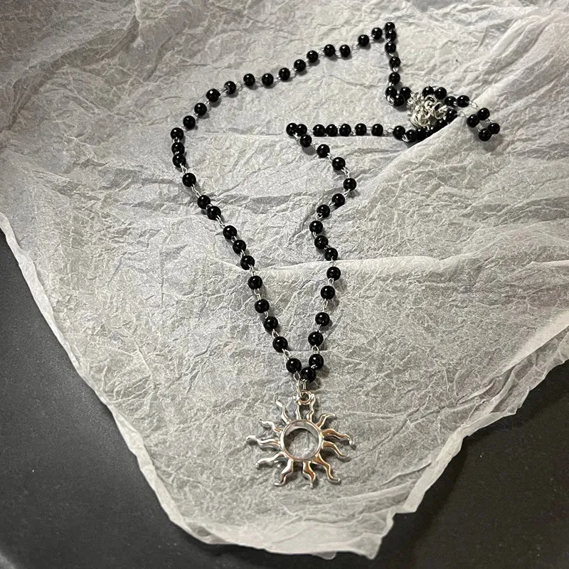 Unisex Star Pendant Leather Rope Necklace