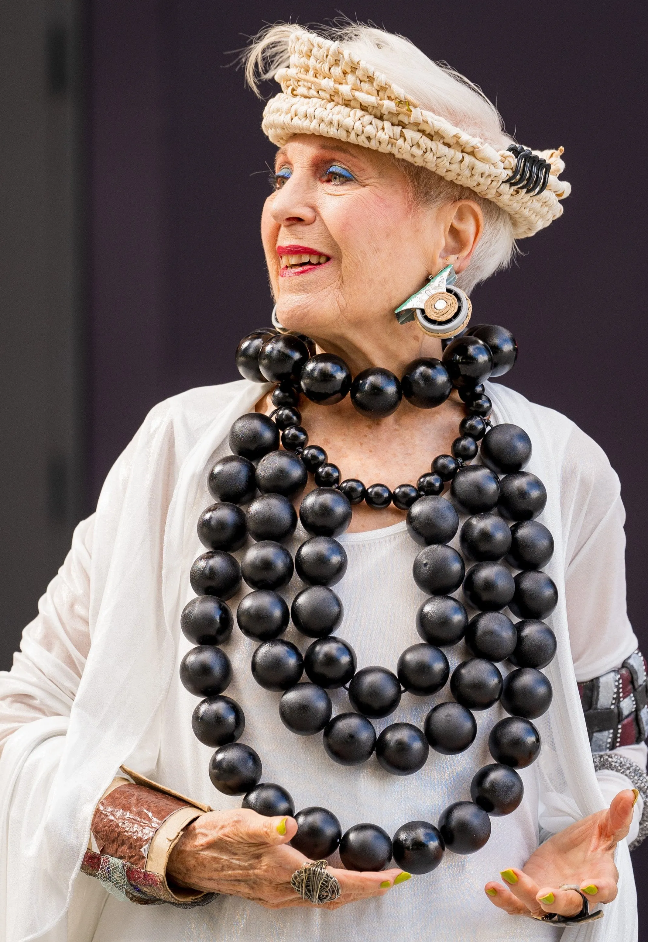 Upcycled Ping Pong and Wooden Beads Necklace