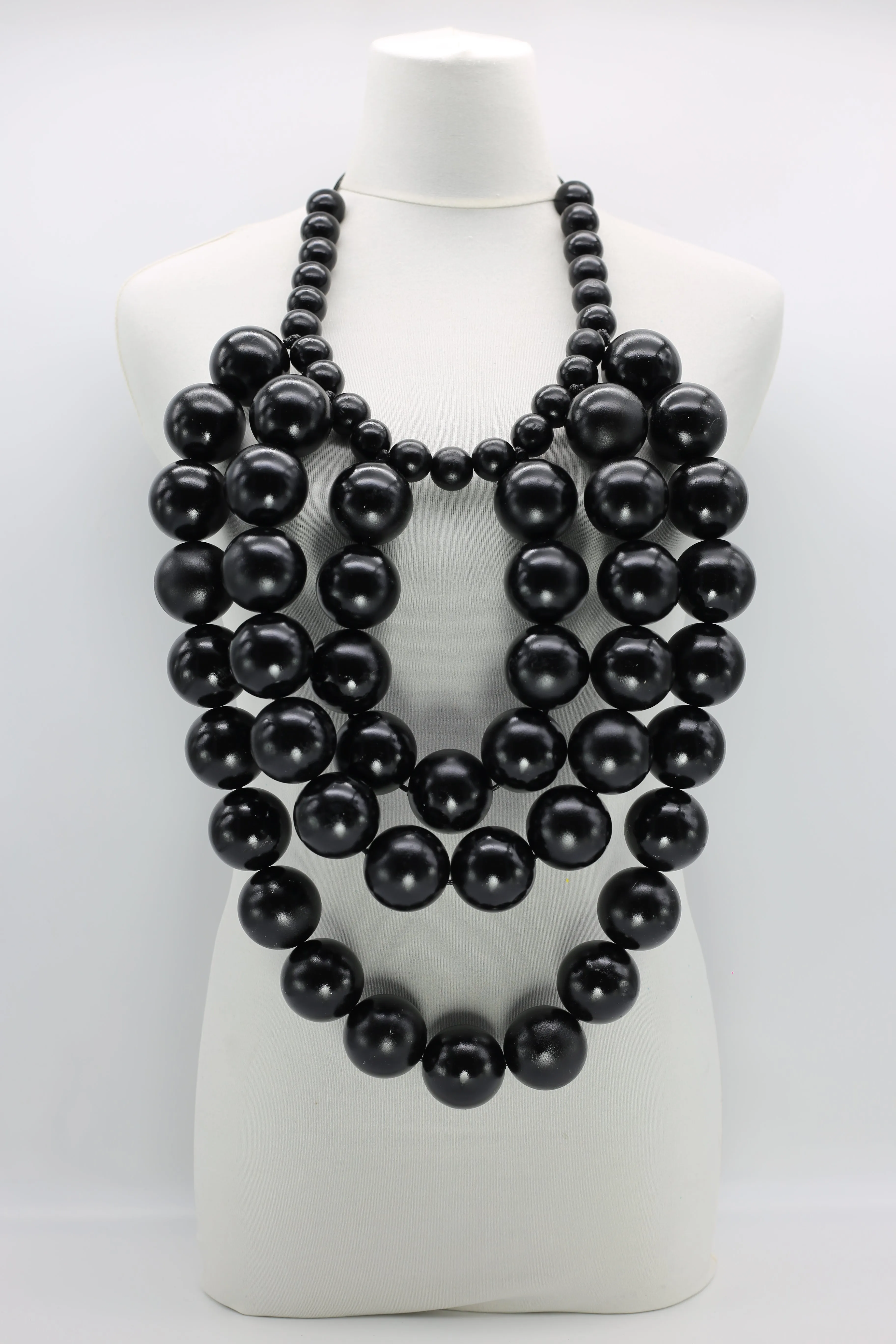 Upcycled Ping Pong and Wooden Beads Necklace