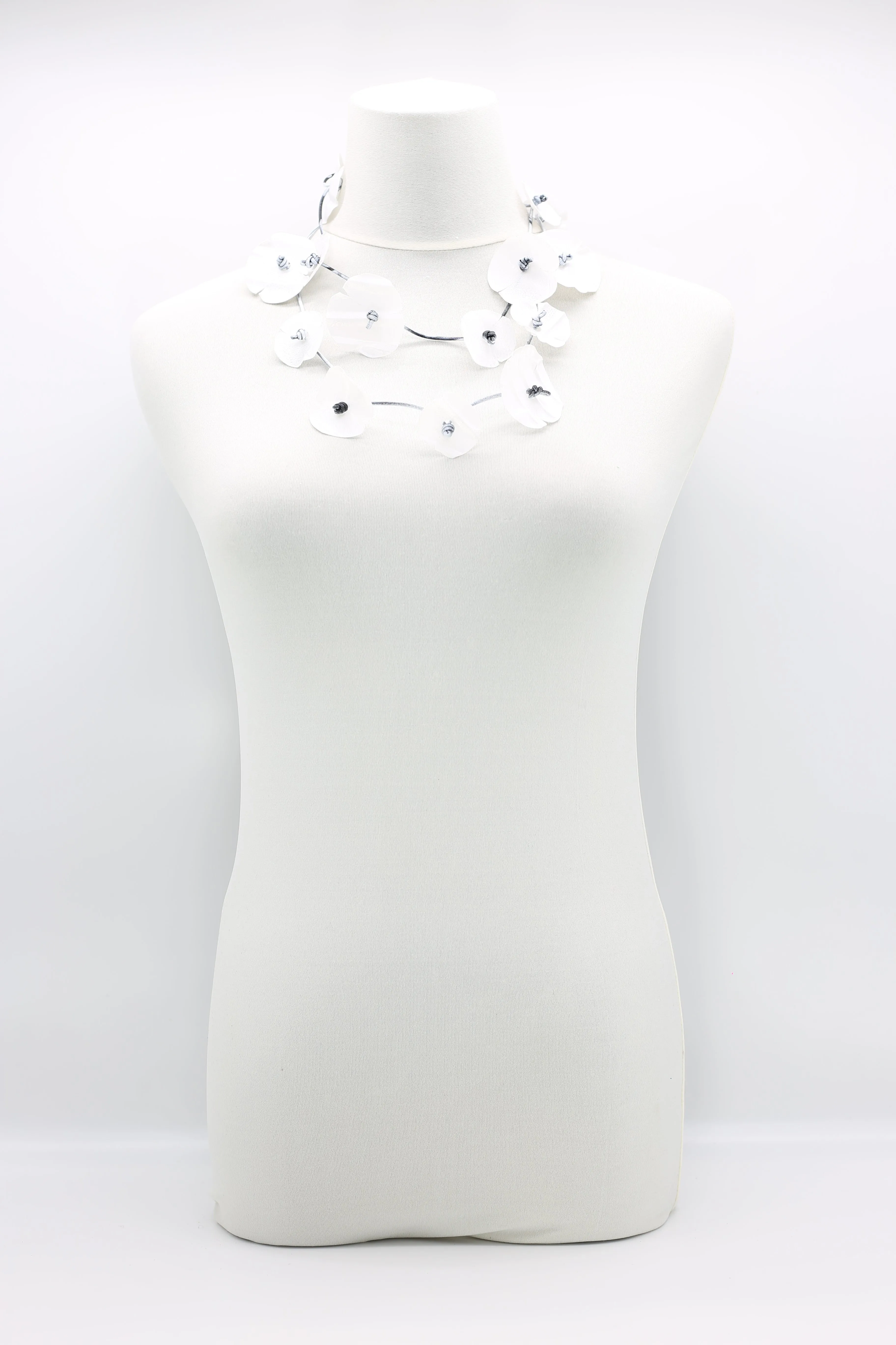 Upcycled plastic bottles - Aqua Poppy Necklaces - long