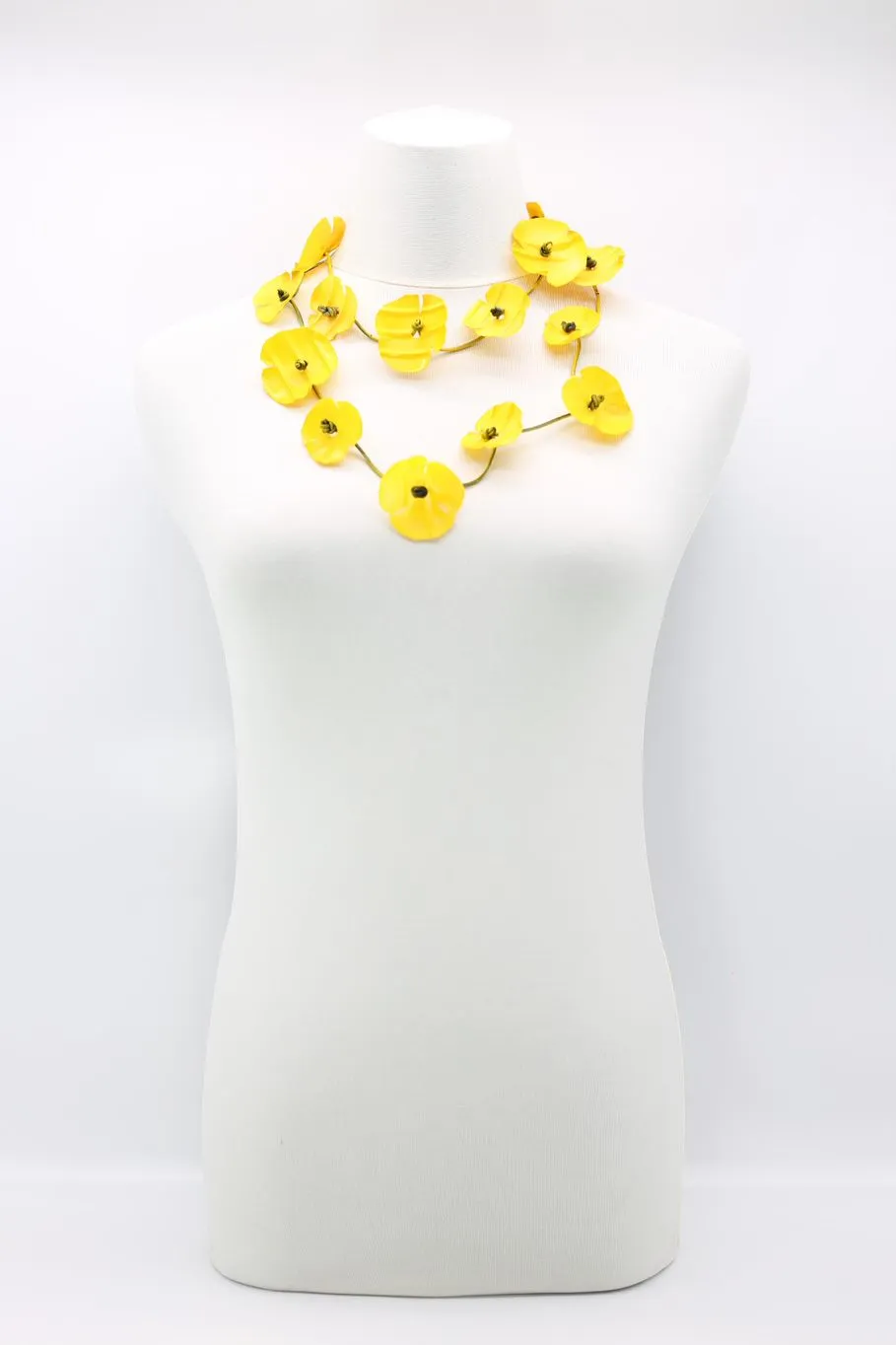 Upcycled plastic bottles - Aqua Poppy Necklaces - long