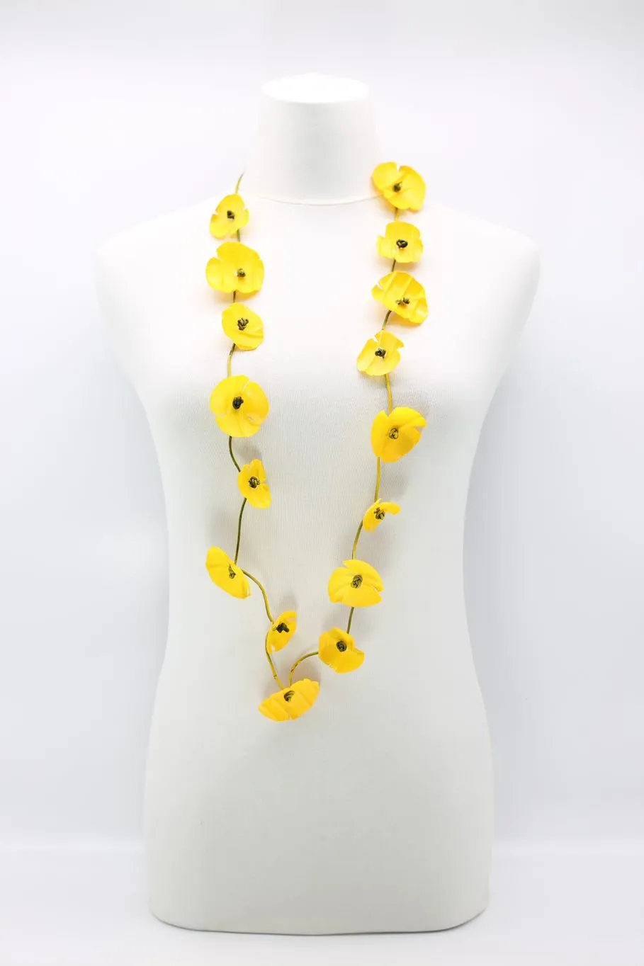 Upcycled plastic bottles - Aqua Poppy Necklaces - long