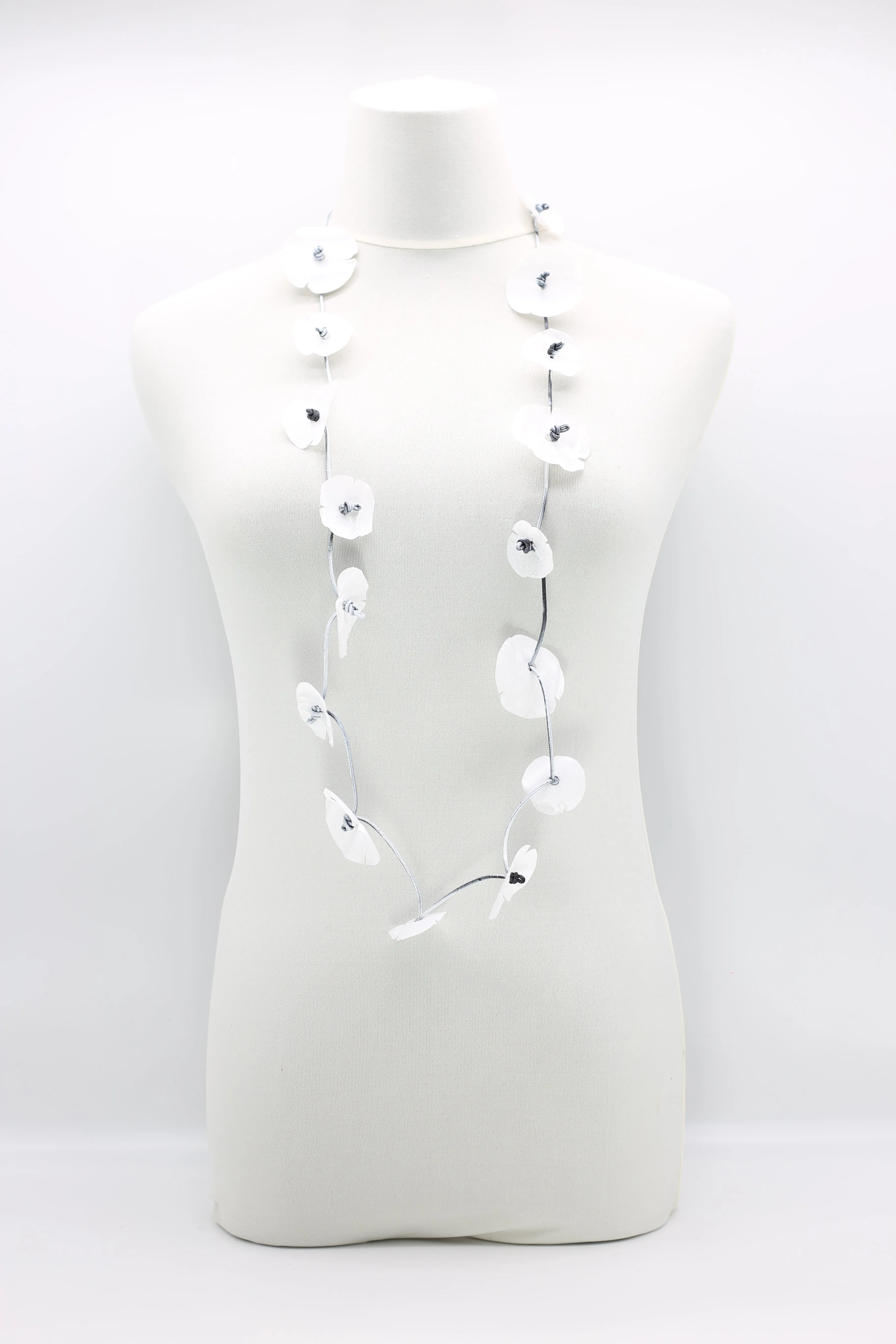 Upcycled plastic bottles - Aqua Poppy Necklaces - long