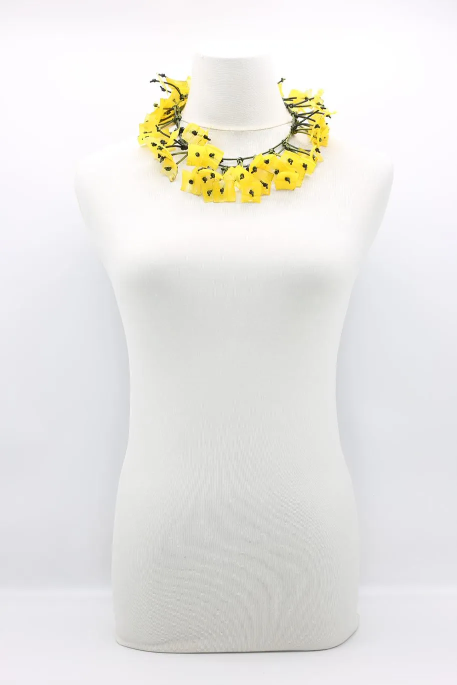 Upcycled Plastic Bottles Squares Necklaces - Hand-painted