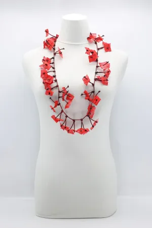 Upcycled Plastic Bottles Squares Necklaces - Hand-painted
