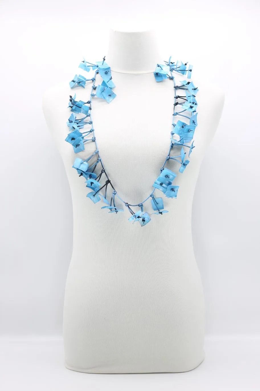 Upcycled Plastic Bottles Squares Necklaces - Hand-painted