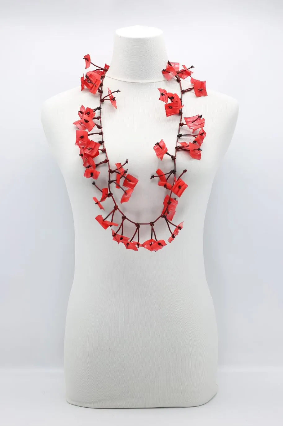 Upcycled Plastic Bottles Squares Necklaces - Hand-painted