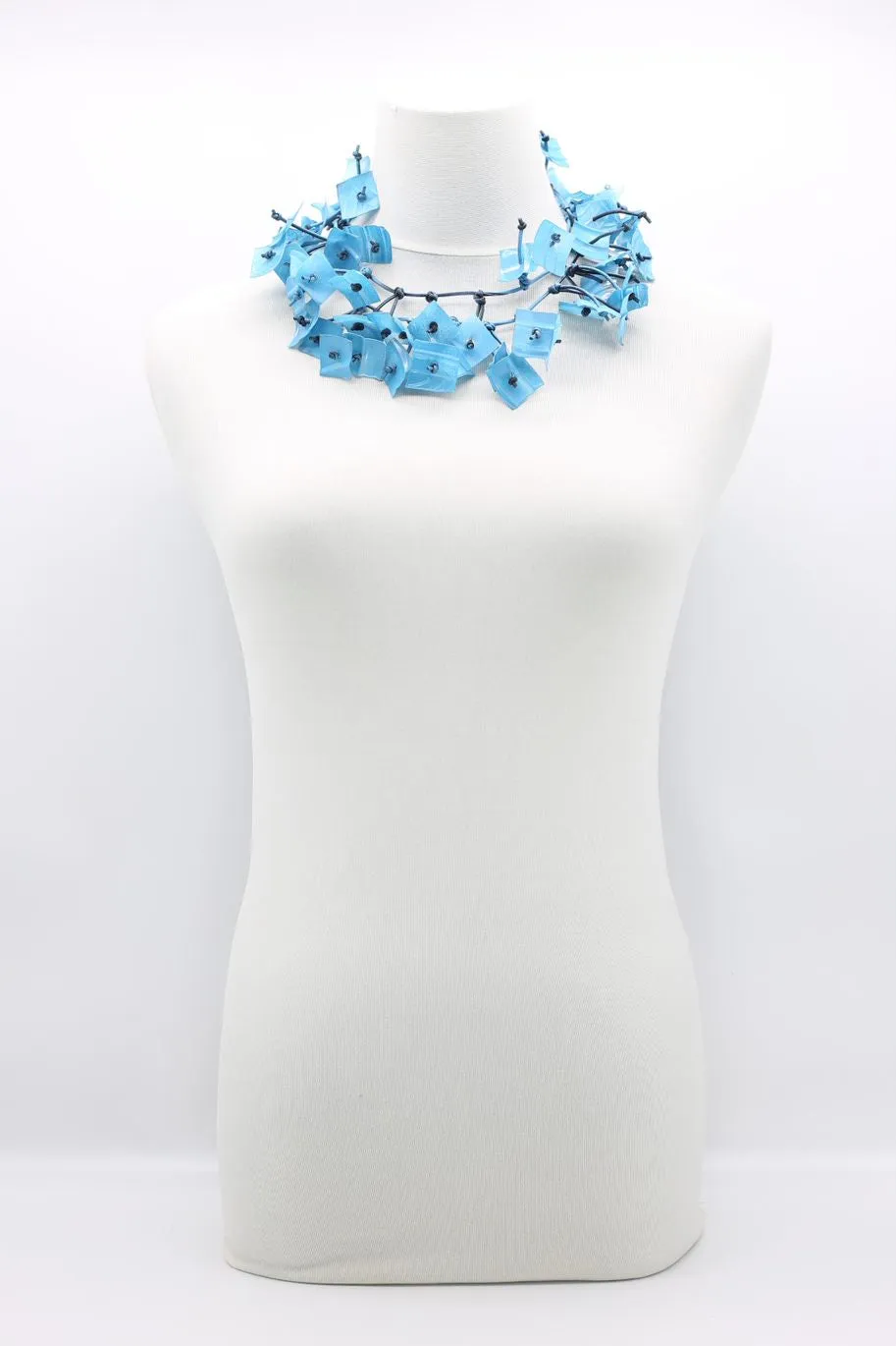 Upcycled Plastic Bottles Squares Necklaces - Hand-painted