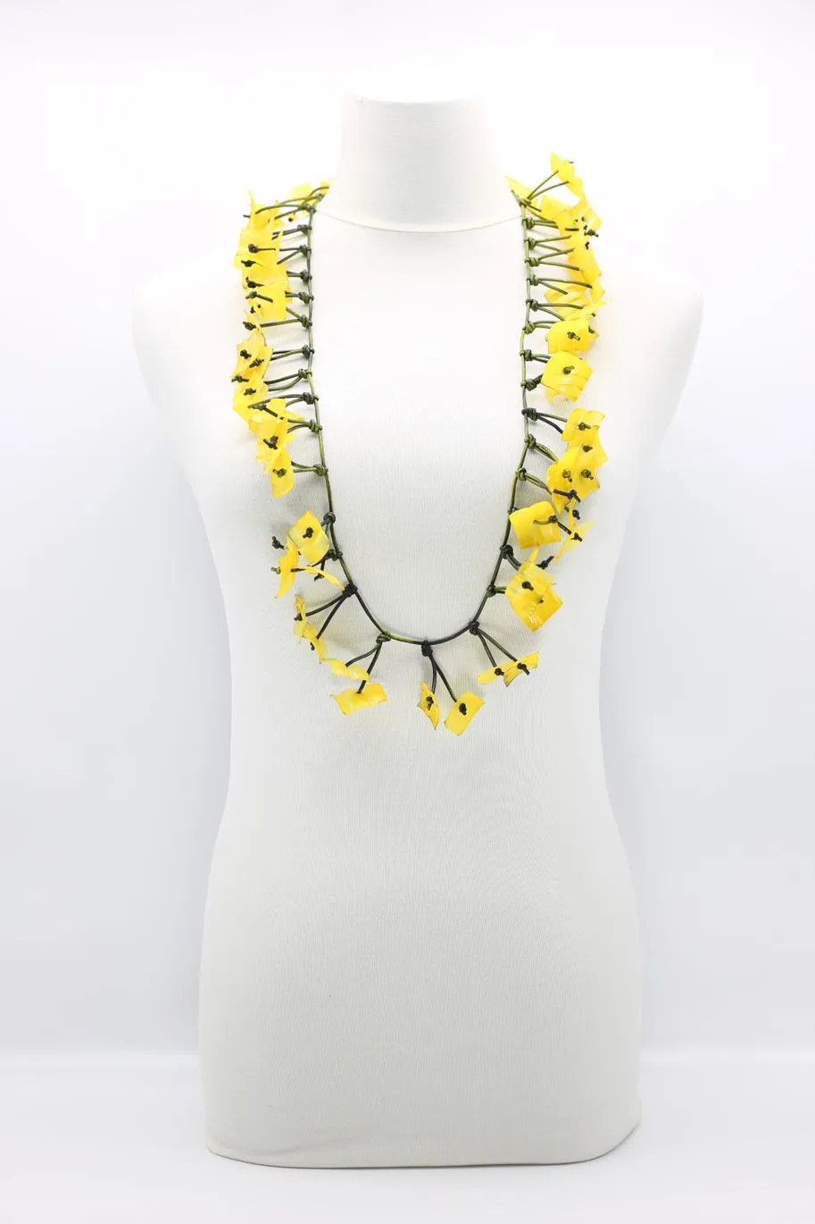 Upcycled Plastic Bottles Squares Necklaces - Hand-painted