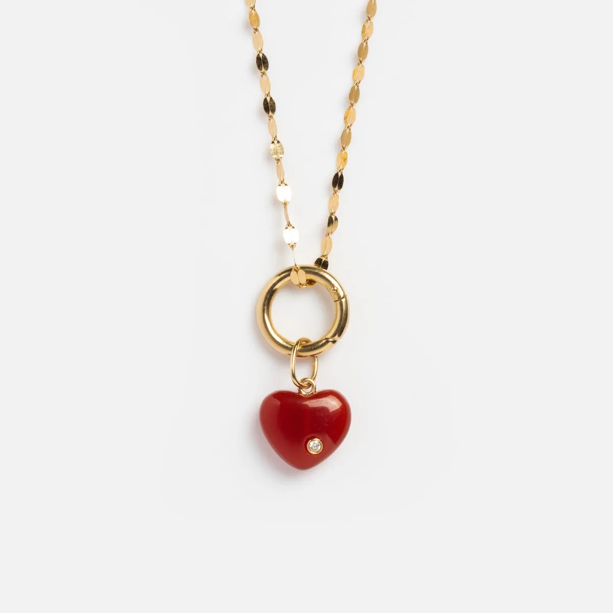 Valentine's Day Crystal Heart Charm Necklace Starter Gift Set
