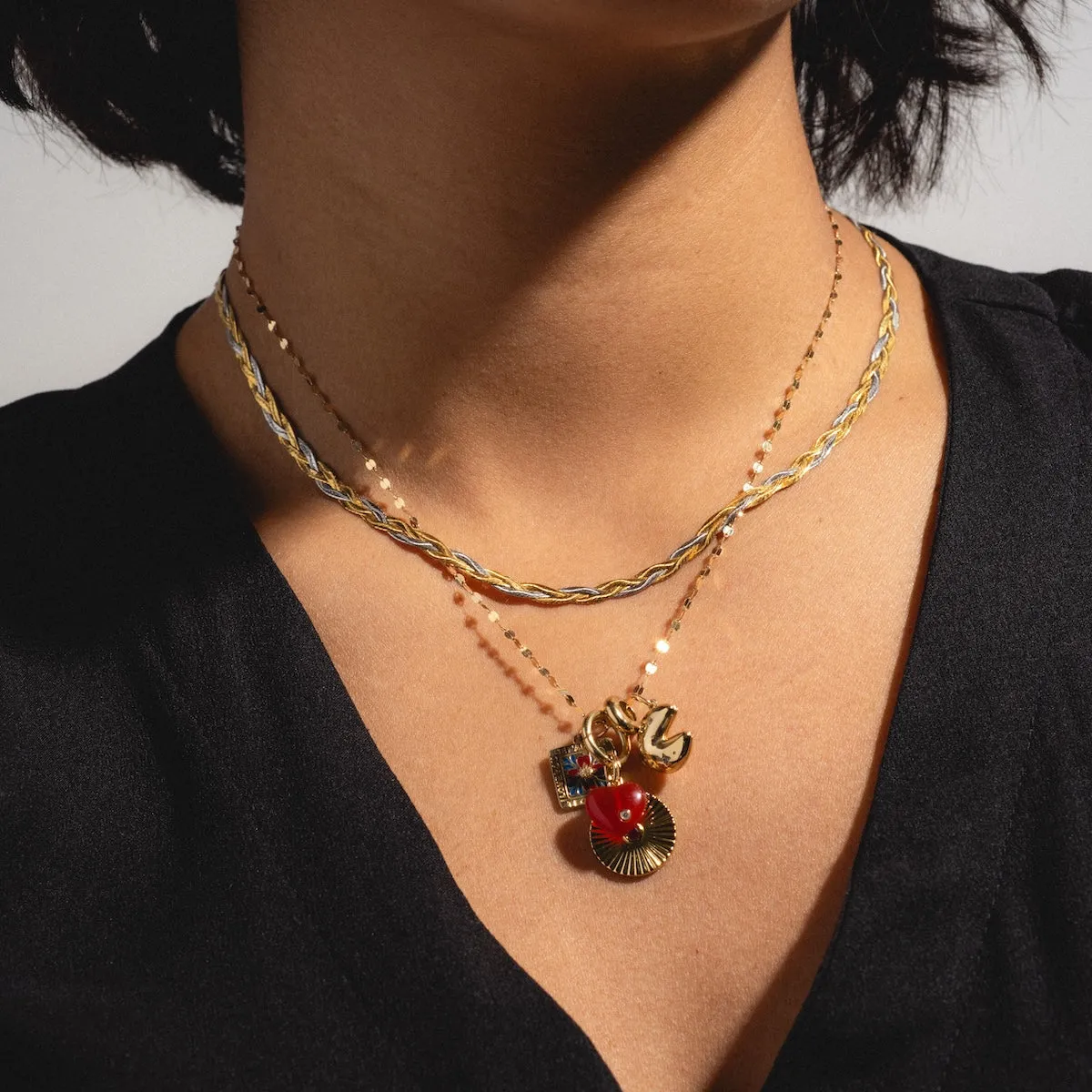 Valentine's Day Crystal Heart Charm Necklace Starter Gift Set