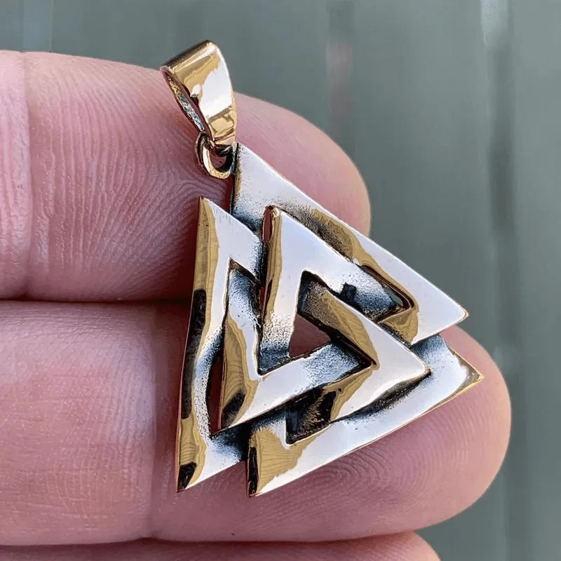 Valknut Bronze Handcrafted Pendant