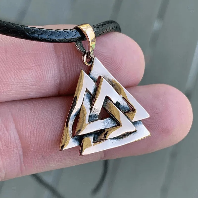 Valknut Bronze Handcrafted Pendant
