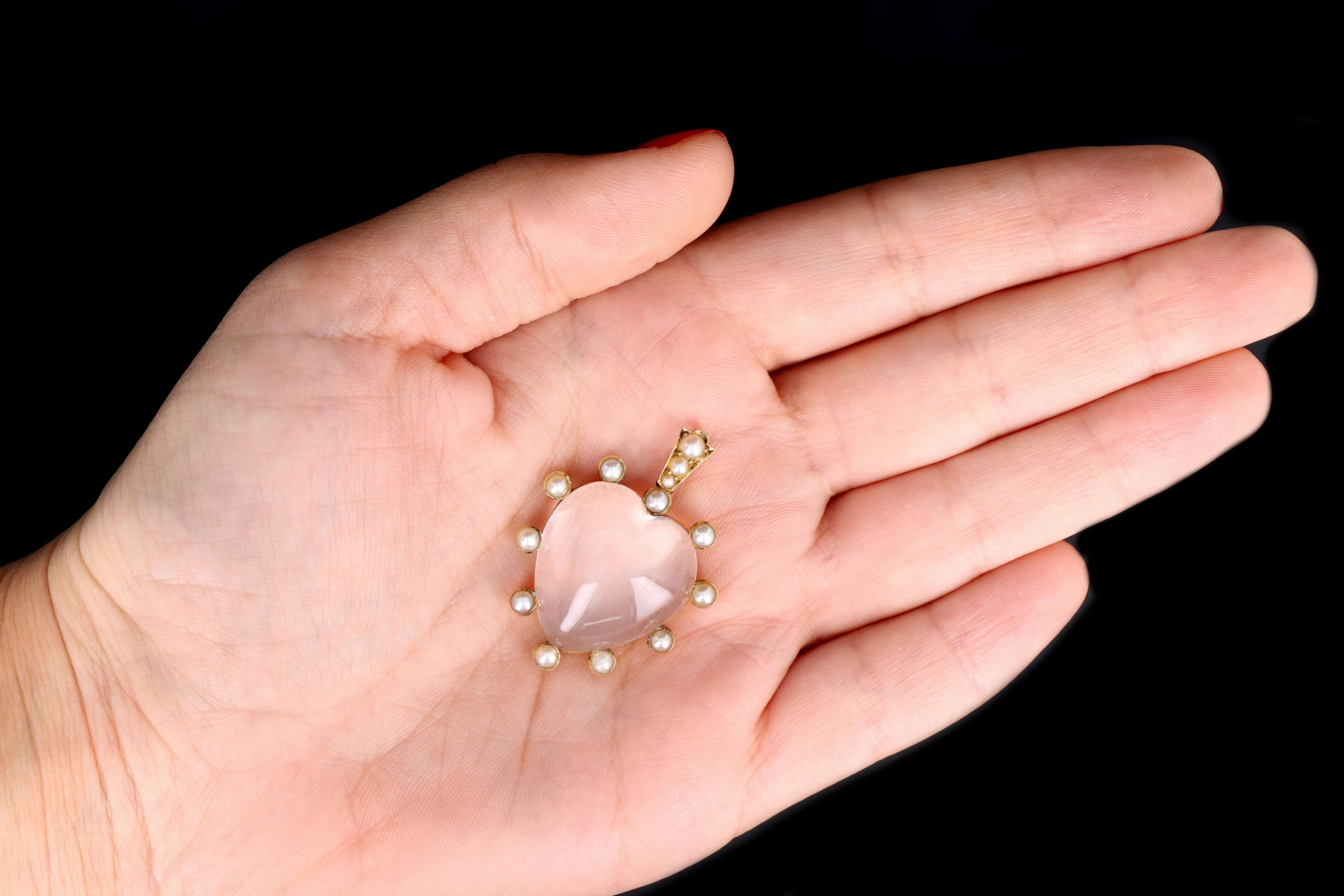 Victorian 15ct Yellow Gold Rock Crystal & Pearl Pendant