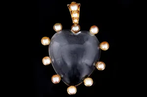 Victorian 15ct Yellow Gold Rock Crystal & Pearl Pendant