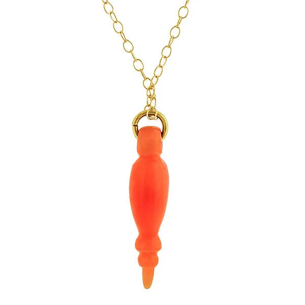 Victorian Coral Drop Pendant