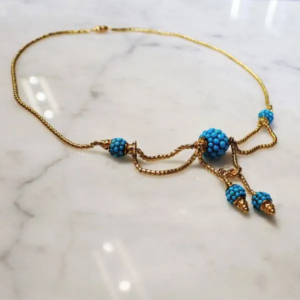 Victorian Turquoise Festooned Necklace