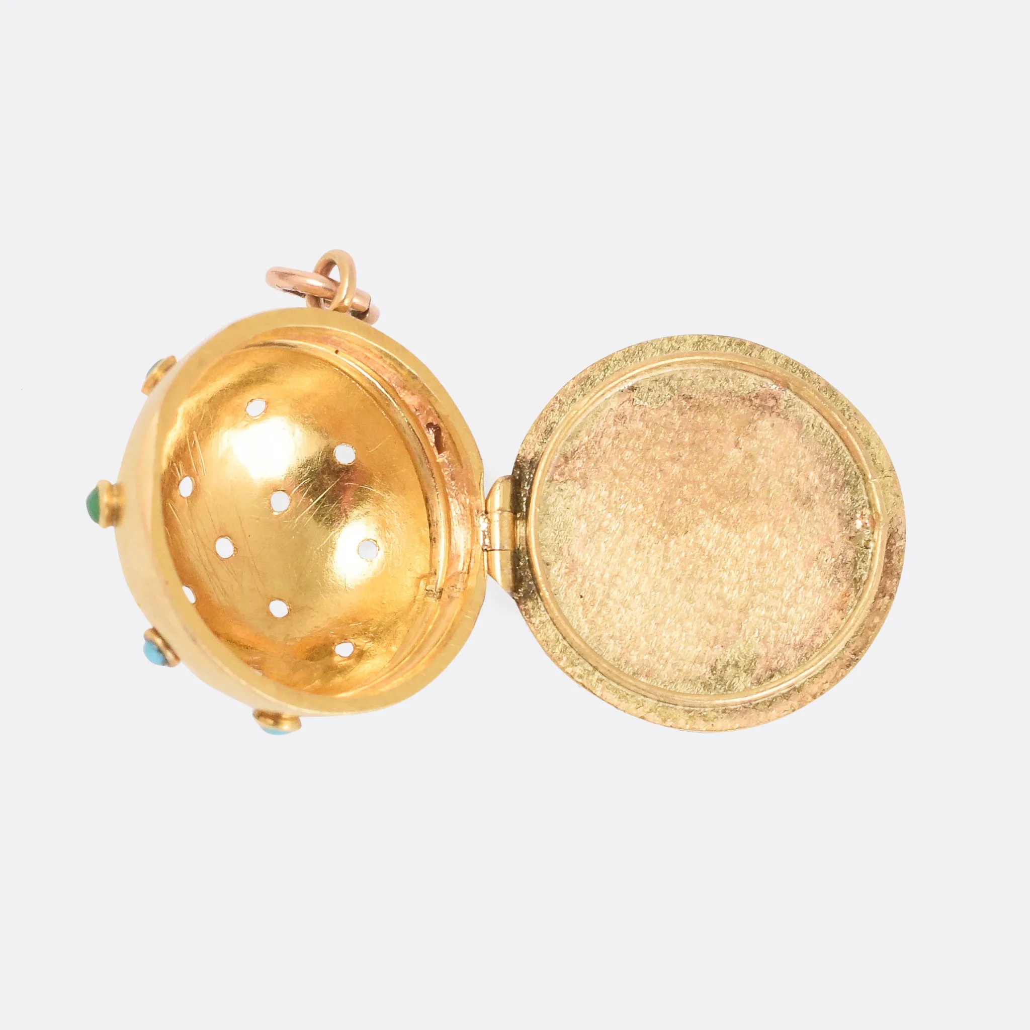 Victorian Turquoise "Sputnik" Vinaigrette Pendant