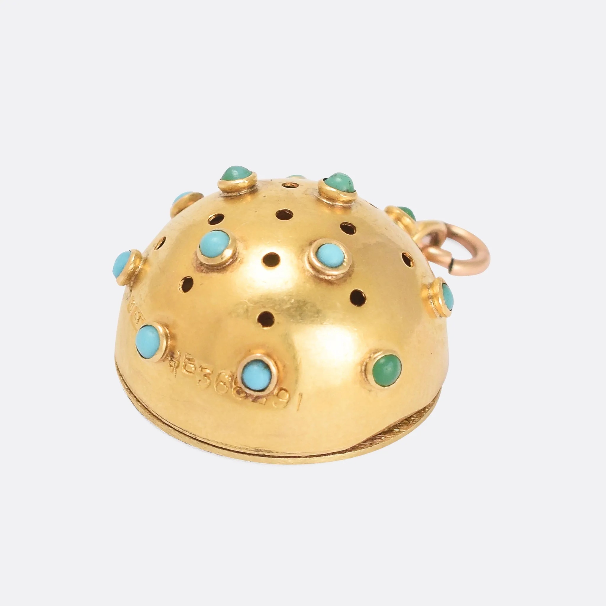 Victorian Turquoise "Sputnik" Vinaigrette Pendant