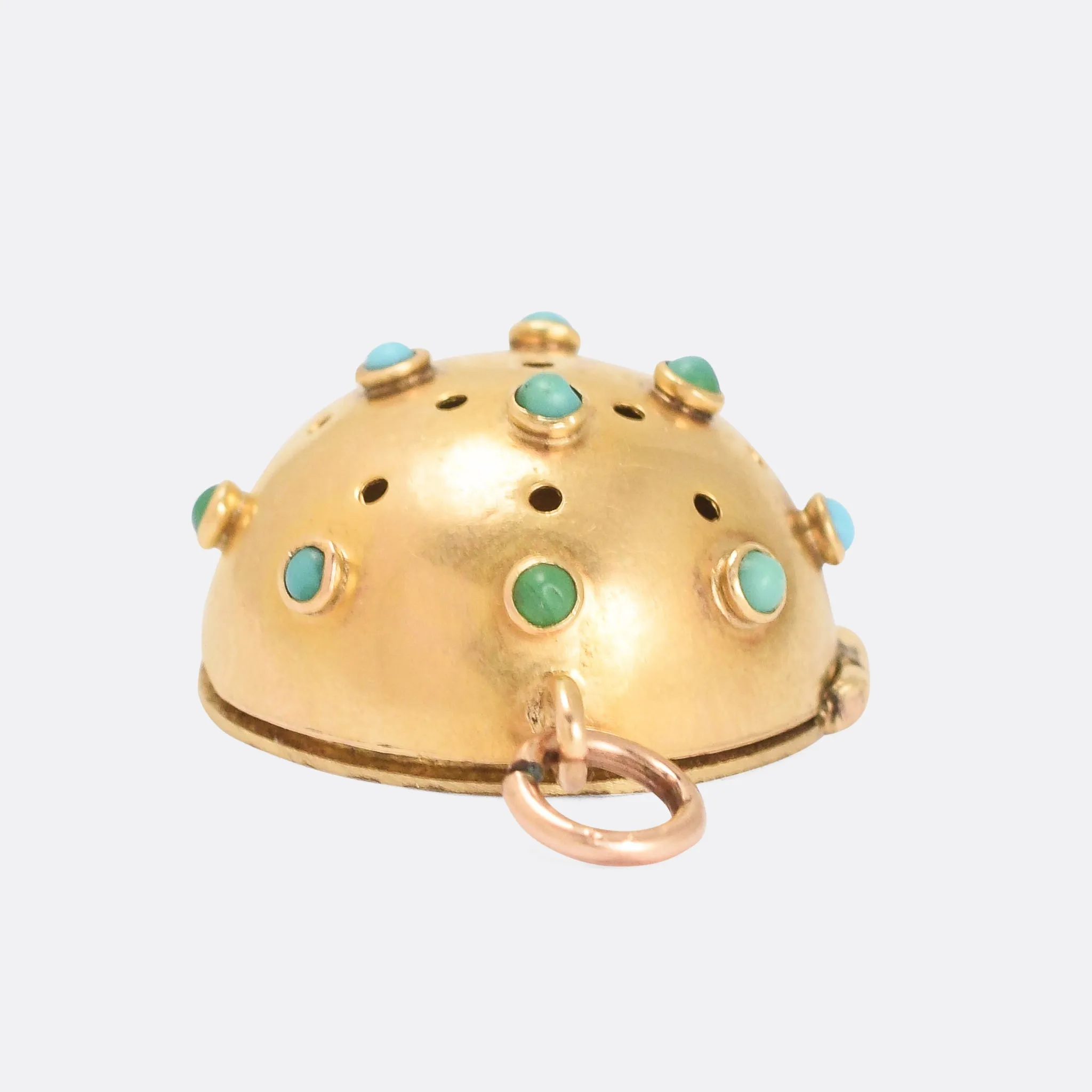 Victorian Turquoise "Sputnik" Vinaigrette Pendant