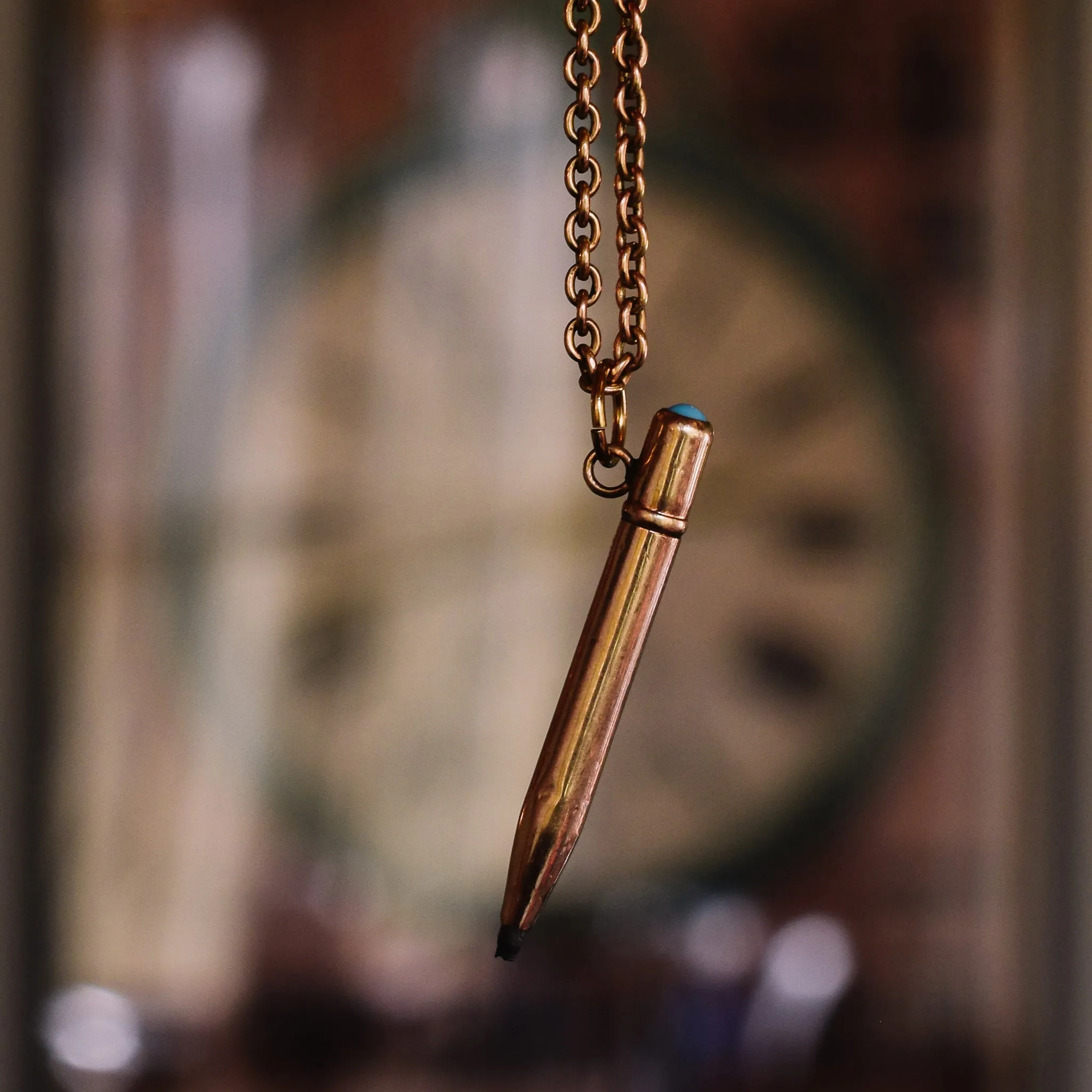 Victorian Turquoise-Set Gold Pencil