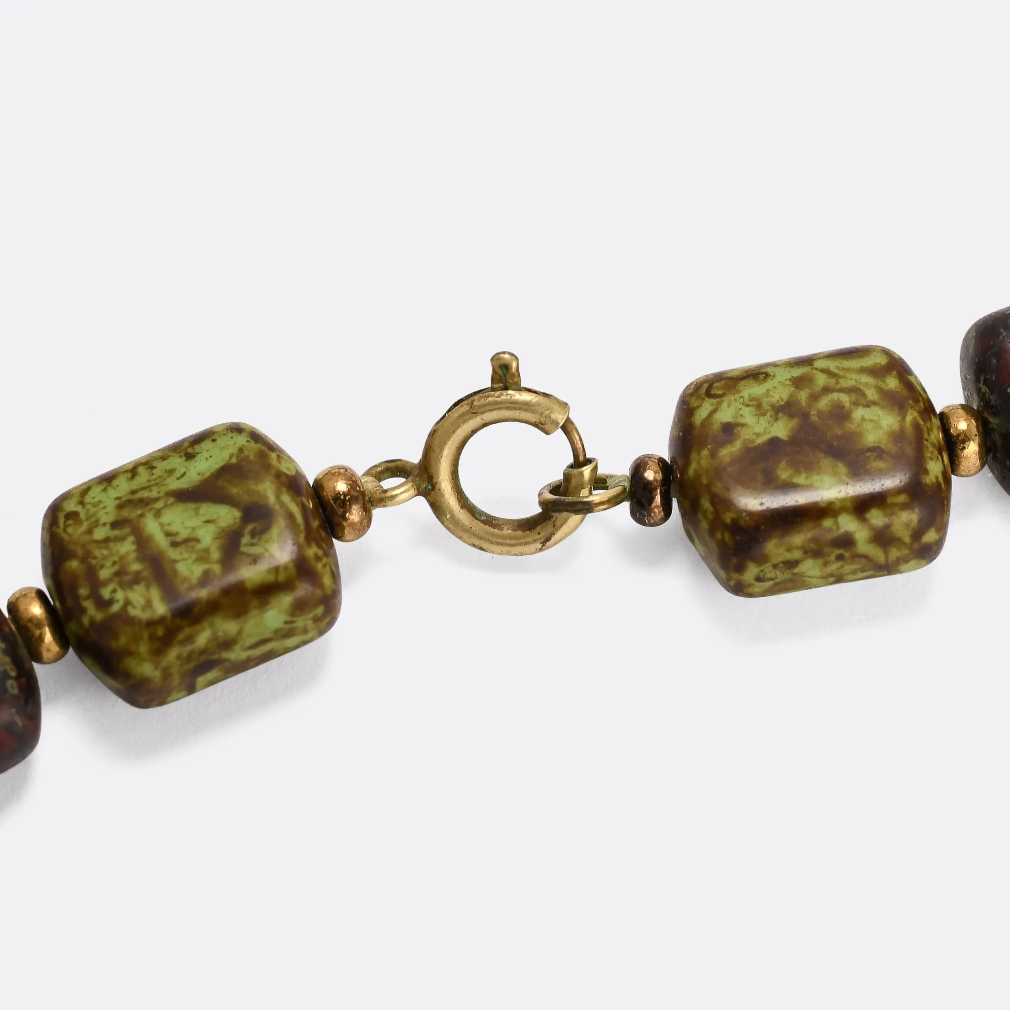 Vintage Agate Glass Beaded Necklace