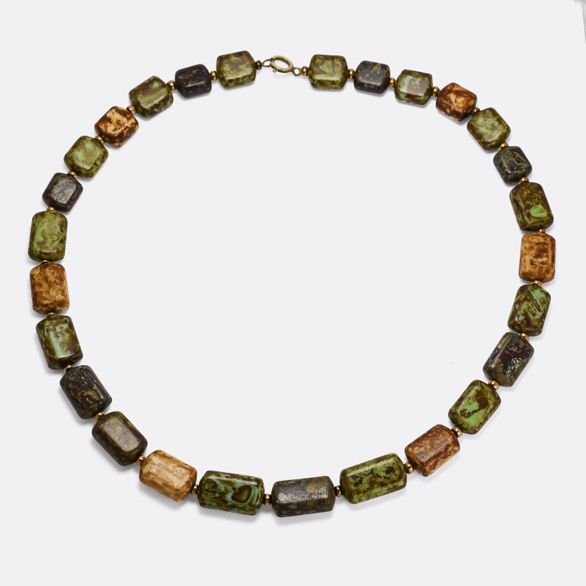 Vintage Agate Glass Beaded Necklace