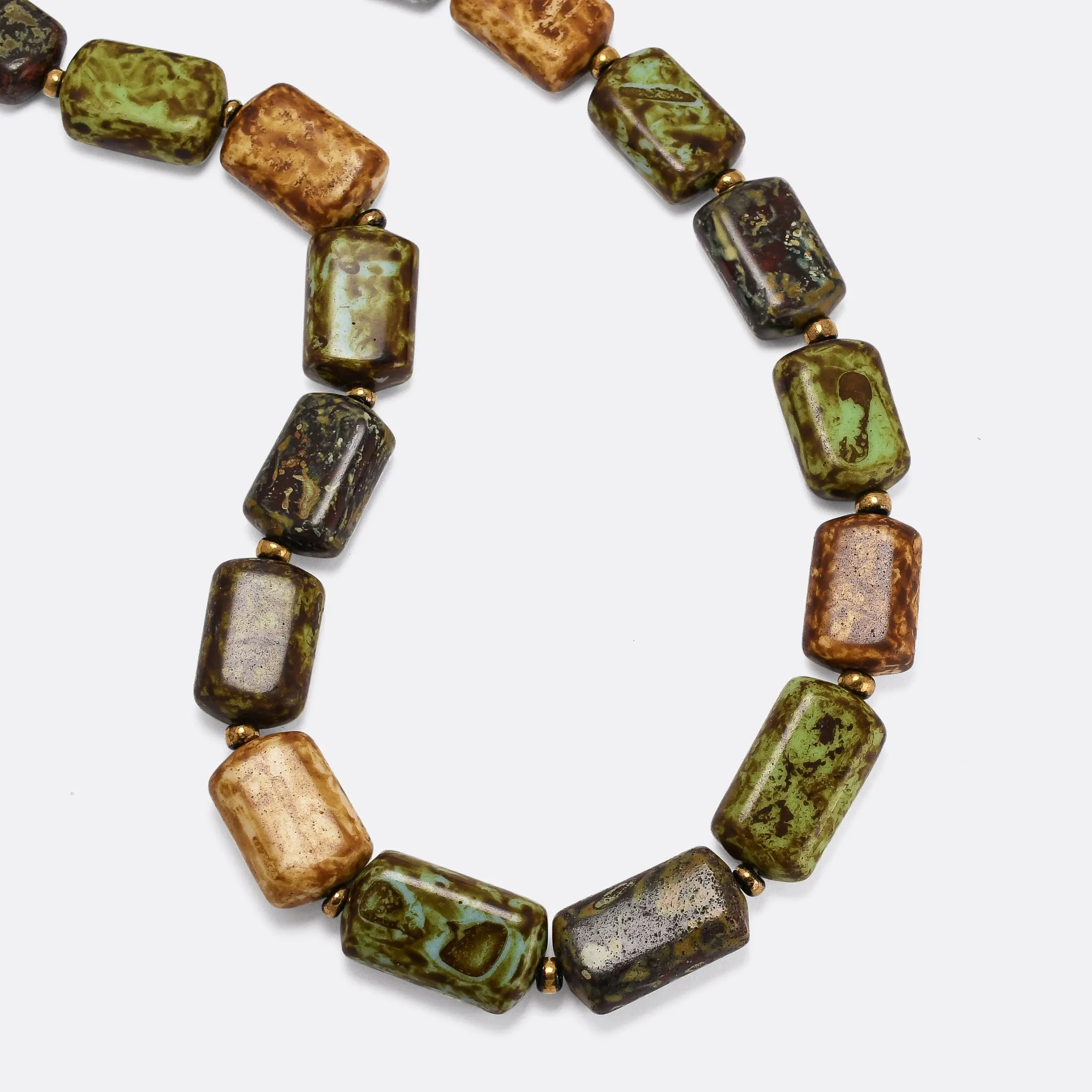 Vintage Agate Glass Beaded Necklace