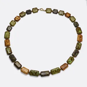 Vintage Agate Glass Beaded Necklace