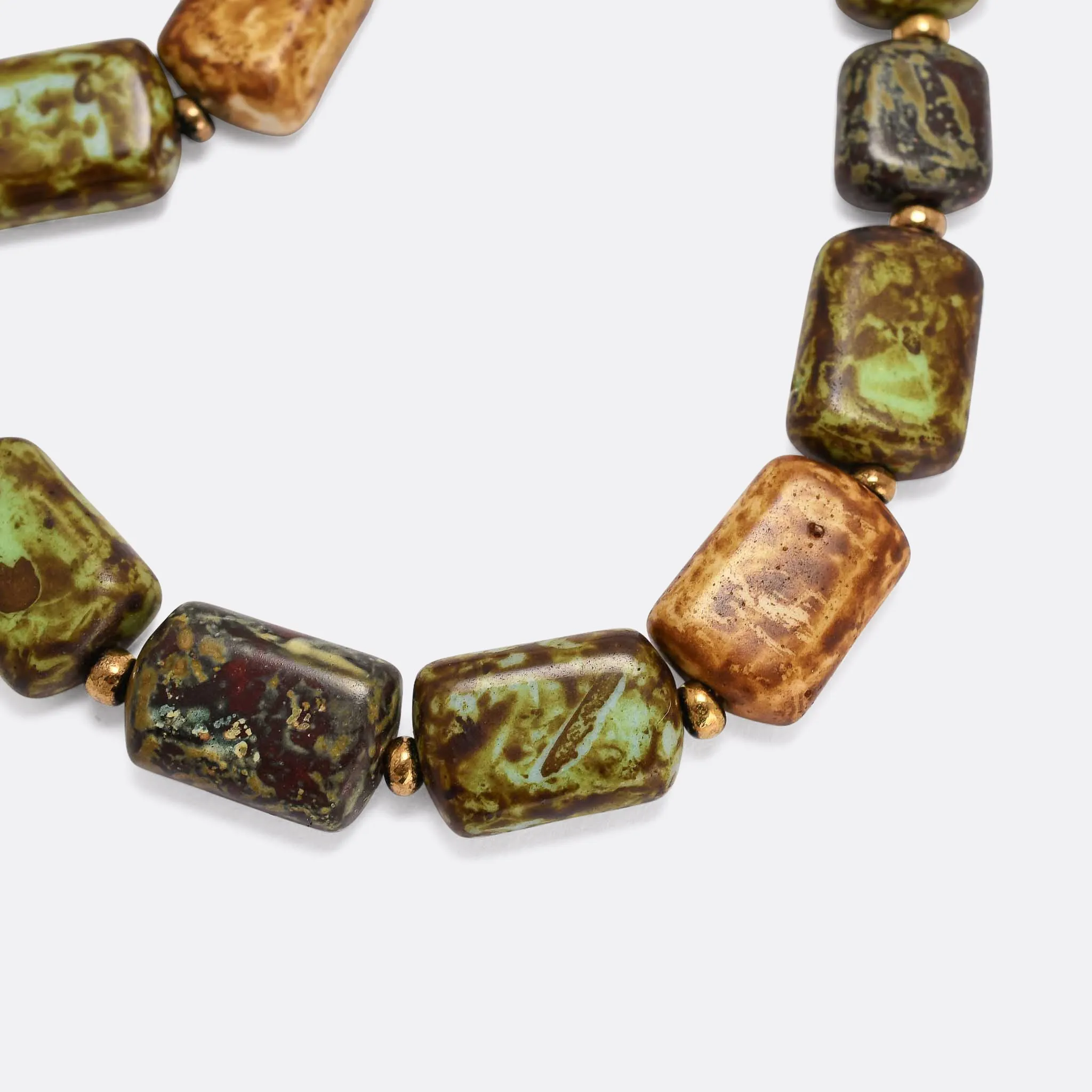 Vintage Agate Glass Beaded Necklace
