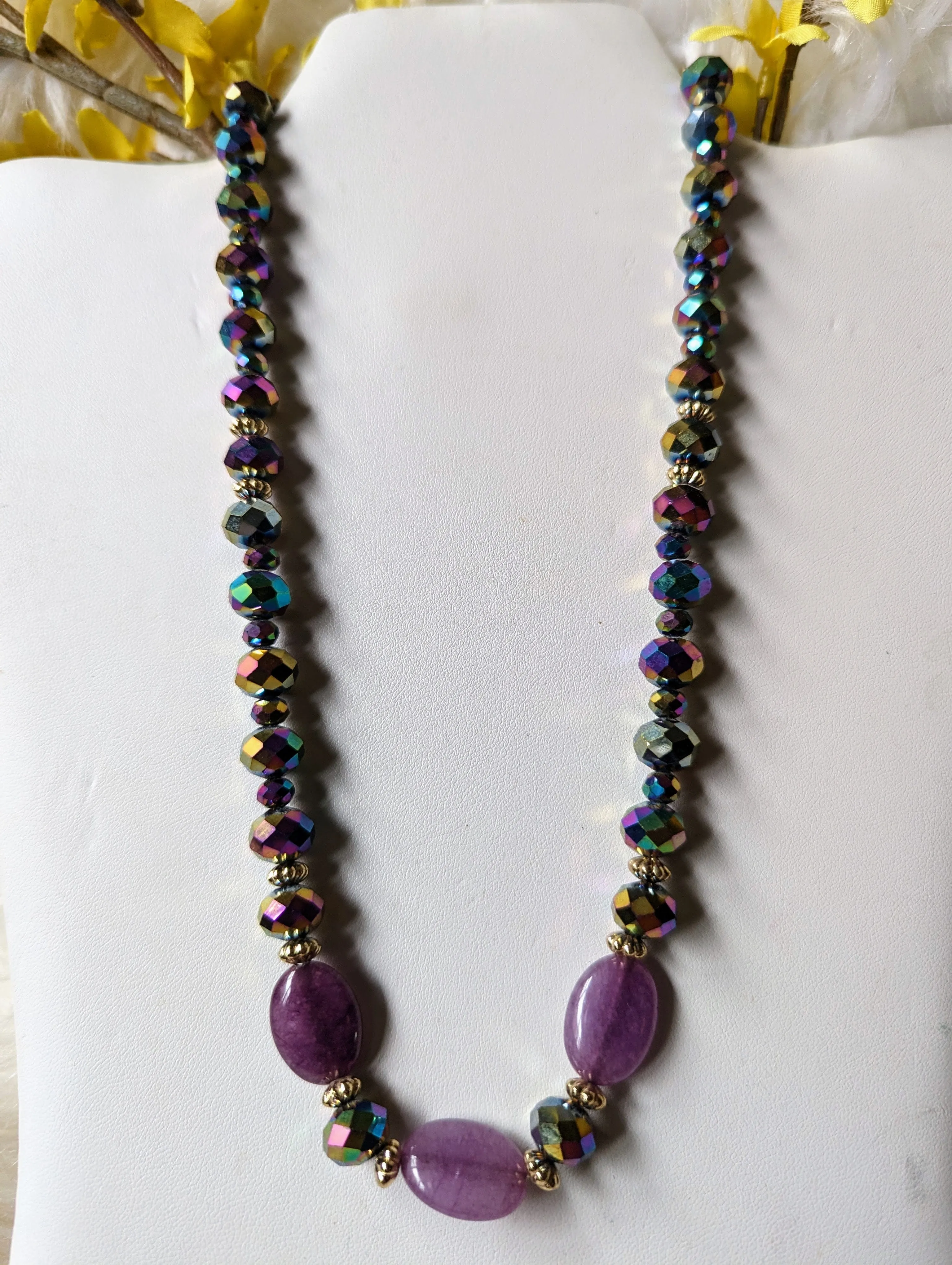 Vintage - Purple Beaded Strand Necklace