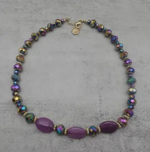 Vintage - Purple Beaded Strand Necklace